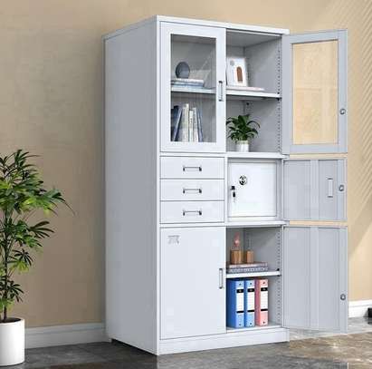 Steel Glass Doors 3 Drawers Office Cabinet With A Safe image 9