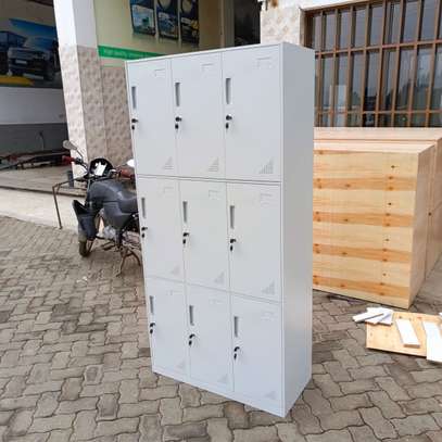 Office Cabinet : 9-Locker steel office cabinet image 1