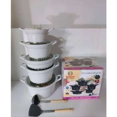 12 PCS Granite Cookware Set with Silicone Lid Non Stick Pots image 3