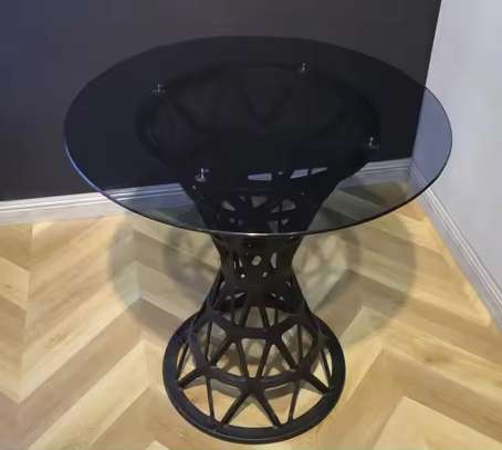 Round Glass Office Coffee Table image 1