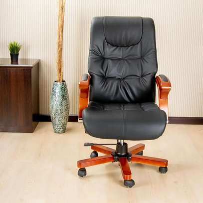 Office Chair: Reclining Leather Brown Ceo Office Chair image 1