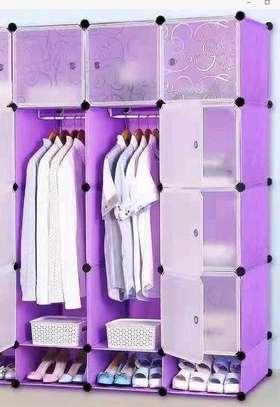 Portable Plastic 3 Column Wardrobe image 1