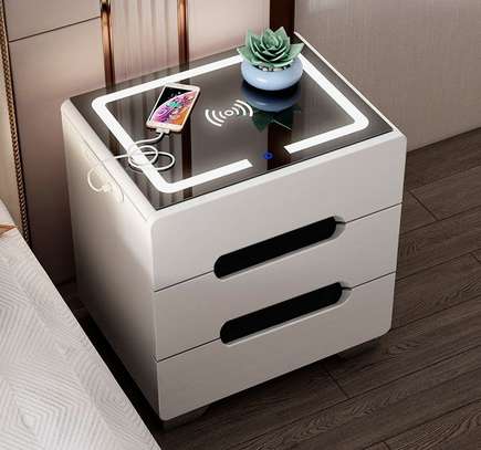 White Wooden Nordic Style Side Bedroom Cabinet image 2