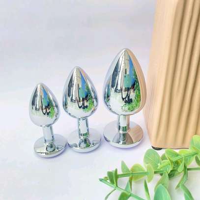 Steel 3Pcs Different Sizes Anal Butt Plug* image 3