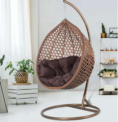 Outdoor Rattan Hanging Hammock-Swing Chair (Cushioned) image 11