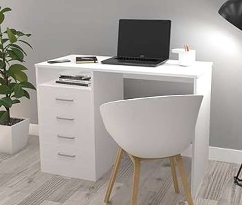 Office Desk; White Computer Home Study Desk image 1