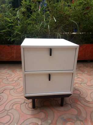Home Furniture; Two Doors Lockable White Bedside Drawers image 3