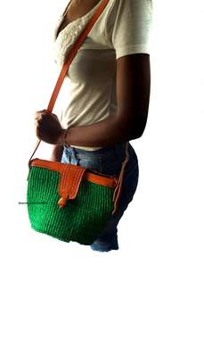 Womens Sisal Green kiondo and pouch image 3