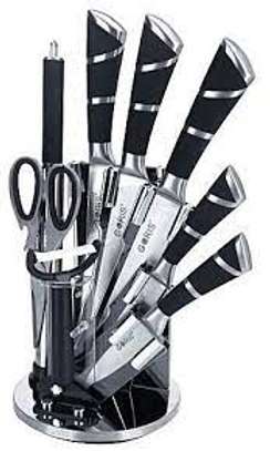 Classy 9PCS Stainless Steel Kitchen Knife Set With Stand image 1