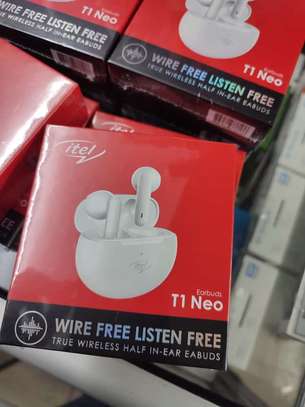 iTel T1 Neo Earbuds- Bluetooth 5.0, 3D Sound-White image 1