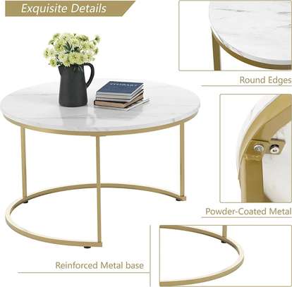 Coffee Tables: Pair Marble Tables image 5