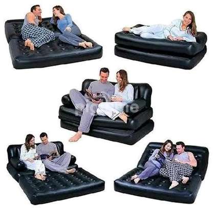 Inflatable sofa bed 5 in 1 mattress convertible image 1