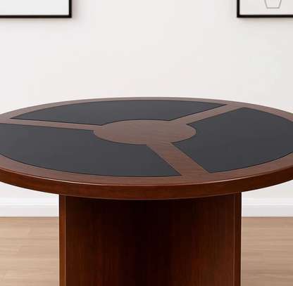 Round Imported Mahogany Boardroom Table image 12
