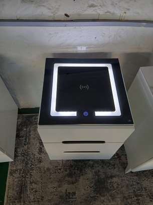 Smart Bedside Table with LED Lighting and Wireless Charging image 10