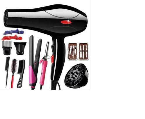 Complete Hair Dryer With Accessories & Free Flat Iron image 1