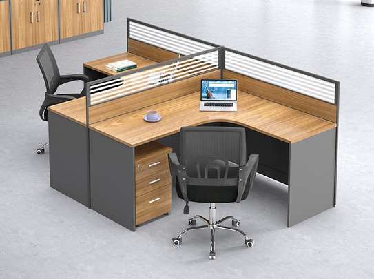Office Workstation: 2-Person Curved Workstation image 3