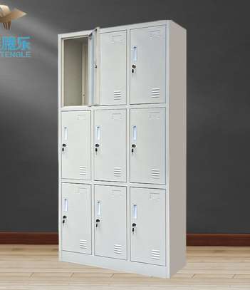 White Steel With Nine Doors Storage Cabinet image 10