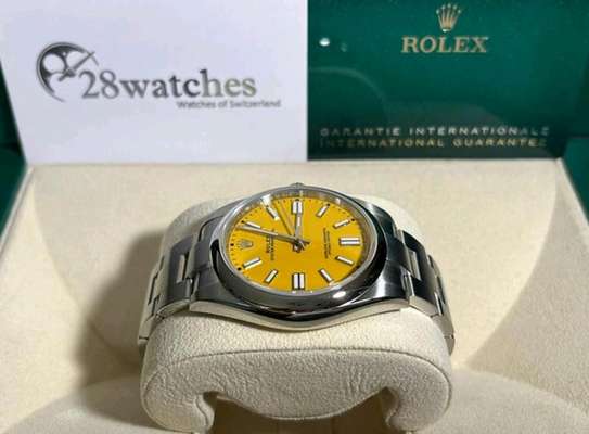 Rolex Oyster Perpetual Yellow dial Watch image 3