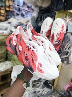 Adidas Yeezy Foam Runner White-Red Sneakers image 1
