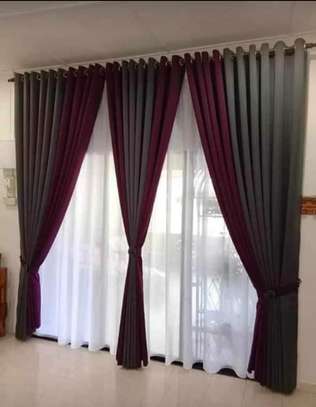 Woven fabric curtains image 1