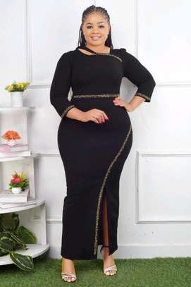 Elegant  Long Dress with Sheer Puffed Sleeves image 7