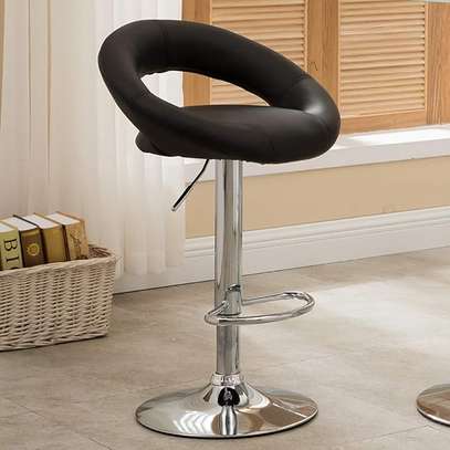 Low Back Black Swivel Adjustable Barstool image 1
