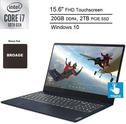 2020 Newest Lenovo Ideapad S340 Laptop Computer_ 10th Gen Intel Quard-Core i7 1065G7_ 15 15.6" FHD Touchscreen_ 20GB DDR4_ 2TB PCIe SSD_ Backlit KB_ Abyss Blue_ Windows 10_ BROAGE Mouse Pad image 2