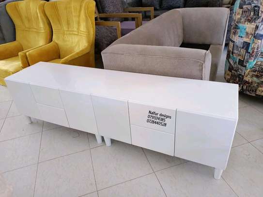 Latest white wooden tv stand design Kenya image 6