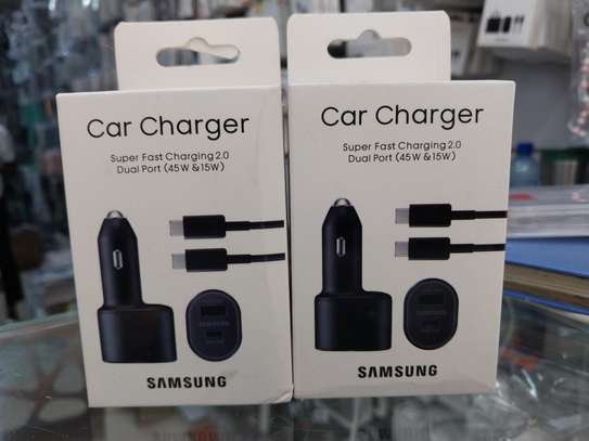 Samsung Super Fast Dual Car Charger Adapter 45W + 15W image 1