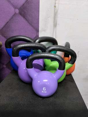 Coated colored kettle bells image 1
