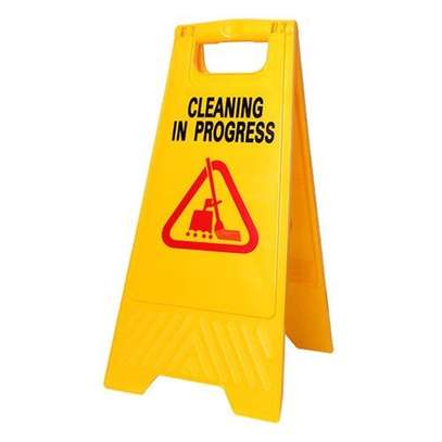 Cleaning in progress safety signage image 1