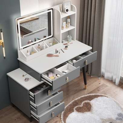 Modern Minimalist Dresser with Lighted Slate Mirror image 4