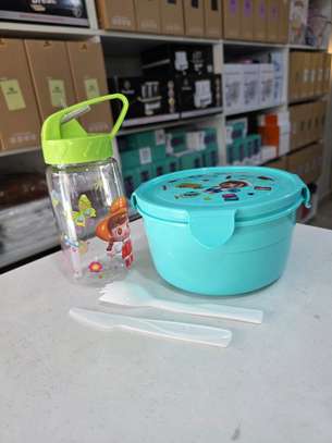 2pcs Cartoon themed kids lunch  box and snacks box image 2