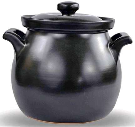 *High quality heavy ceramic black pot image 2