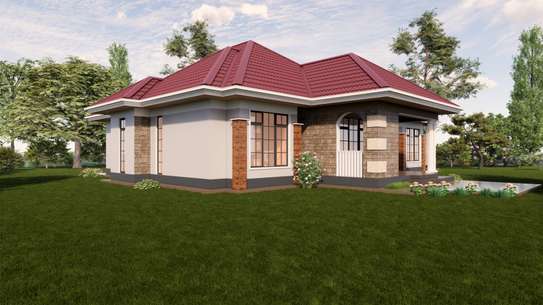 A graceful three bedroom bungalow design image 2