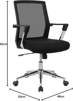 Mesh Desk Chair; Mid-back, Swivel, Star Base, Plastic Arms image 2