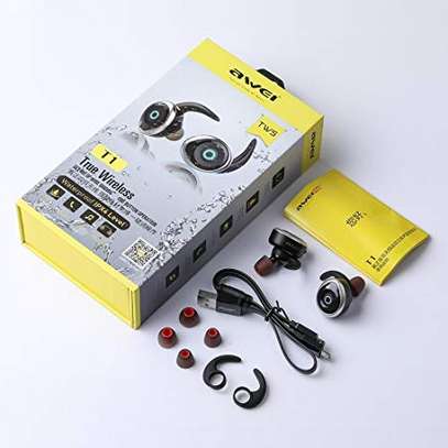 AWEI T1 TWS 4.2 True Wireless Bluetooth Earbuds Sport Headphones image 2
