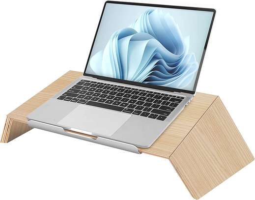 Desk Wooden Computer Laptop Stand image 1