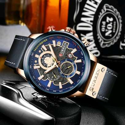 Curren 8380 Watch Men Fashion Quartz Watch leather Watch image 2