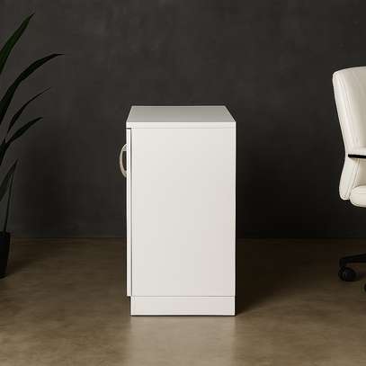 Office Cabinet; White 2-Door Credenza image 5