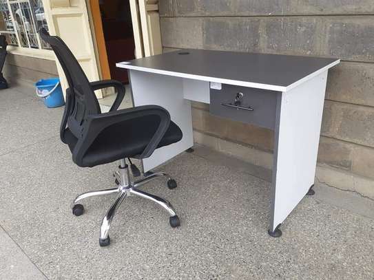 Computer study desk with secretarial chair image 2