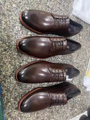 Premium John Foster Laced Leather Official Shoes Dark Brown image 1