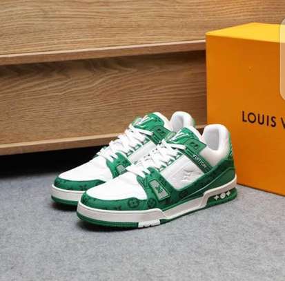 Louis Vuitton LV Monogram Green Denim Trainer Sneakers image 2