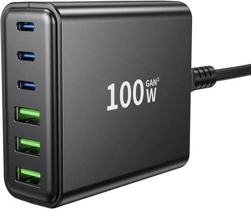 100W GaN Compact 6 Port USB C Charging Station image 2