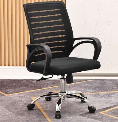 Swivel Black Mesh Office Chair Adjustable Height image 3