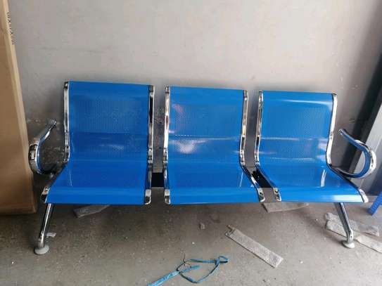 Office bench waiting chairs 3 seater padded image 3