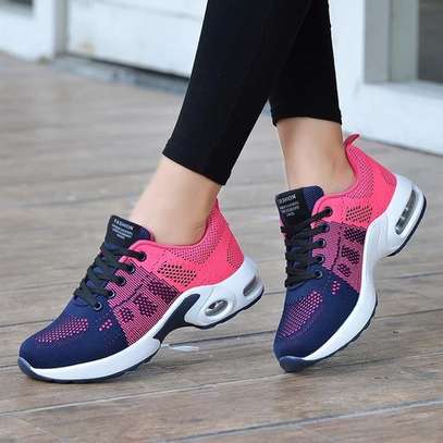 navy and pink sneakers
