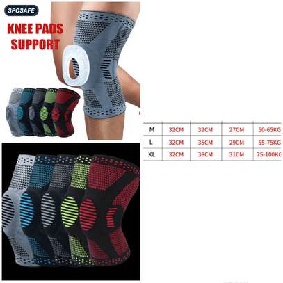 Sports compression padded knee support sleeves  pair image 3
