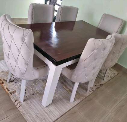 Tufted dining table set image 1