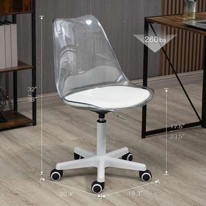 Office Chair: Acrylic Swivel Desk Chair, Minimalist Style image 2